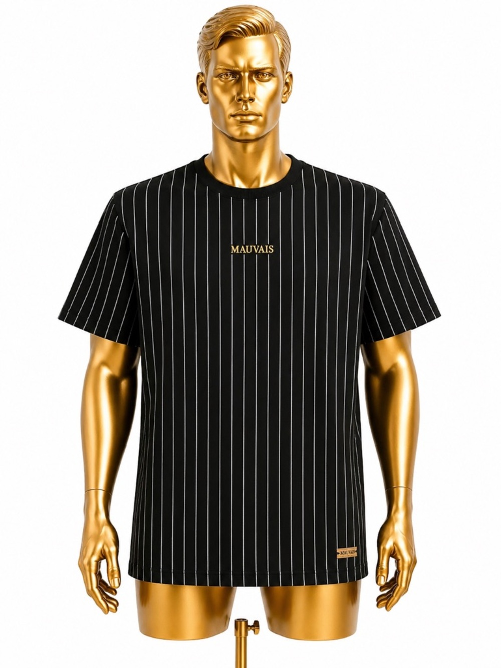 Mauvais Black Pinstripe Men's Tee